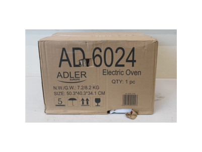 SALE OUT. | Adler Electric Oven | AD 6024 | 22 L | 1300 W | Black | DAMAGRED PACKAGING