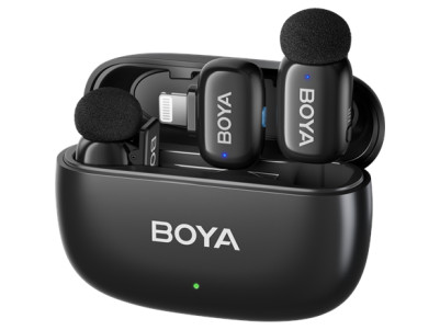 Boya | Mini-15 Ultracompact 2.4GHz Wireless Microphone System with Lightning plug | Black