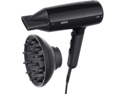 Braun Hair dryer | BRHD225E | 2200 W | Number of temperature settings 3 | Ionic function | Diffuser nozzle | Black