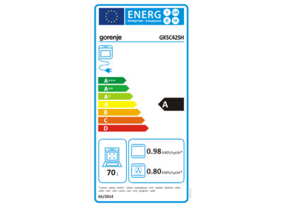 Gorenje Cooker | GK5C42SH | Hob type Gas | Oven type Electric | Grey | Width 50 cm | Depth 59.4 cm | 70 L
