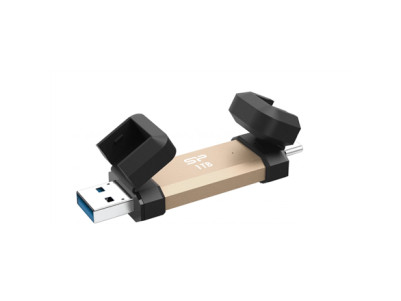 Silicon Power DS72 | 1000 GB | USB Type-A and USB Type-C 3.2 Gen 2 | Gold