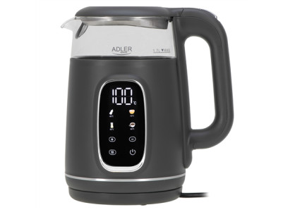 Adler Kettle with LED Display | AD 1305 | Electric | 2200 W | 1.7 L | Plastic | 360 rotational base | Grey