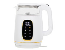 Adler Kettle with LED Display | AD 1305 | Electric | 2200 W | 1.7 L | Plastic | 360 rotational base | White/Gold