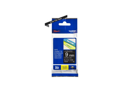 Brother | TZe-325 Laminated Tape | White on Black | TZe | 8 m | 9 cm