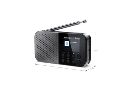 Sharp DR-P520(GY) OSAKA Pocket/Handheld Portable Digital Radio, Grey | Sharp
