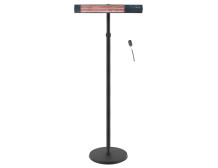 TunaBone Electric Standing Patio Heater, Single carbon golden tube, Black