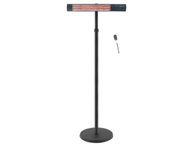 TunaBone Electric Standing Patio Heater, Single carbon golden tube, Black
