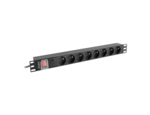 Lanberg Power Distribution Unit (PDU) 19" 1U 16A 2m 8x French Outlets | PDU-08E-0200-BK