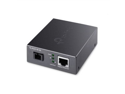 TP-LINK | Gigabit Single-Mode WDM Media Converter | TL-FC311B-20 | Gigabit SC Fiber Port | 10/100/1000 Mbps RJ45 Port (Auto MDI/