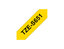 Brother | TZe-S651 Strong Adhesive Laminated Tape | Black on Yellow | TZe | 8 m | 2.4 cm