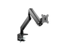 Digitus Desk Mount | Universal Single Monitor Mount with Gas Spring and Clamp Mount | Adjustable Height, Rotate, Tilt, Swivel | 