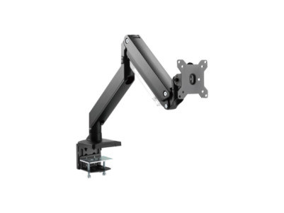 Digitus Desk Mount | Universal Single Monitor Mount with Gas Spring and Clamp Mount | Adjustable Height, Rotate, Tilt, Swivel | 