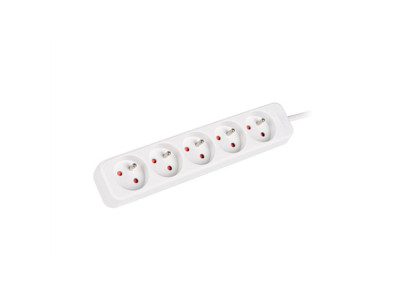 Lanberg Cable Power Strip, 5X French Outlets Quality-Grade Copper, 1.5 m | PS0-05E-0150-W