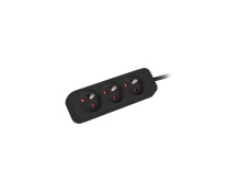 Lanberg Cable Power Strip, 3X French Outlets Quality-Grade Copper, 3 m | PS0-03E-0300-BK