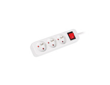 Lanberg Cable Power Strip, 3X French Outlets with Switch, Quality-Grade Copper, 1.5 m | PS1-03E-0150-W