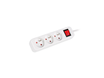 Lanberg Cable Power Strip, 3X French Outlets with Switch, Quality-Grade Copper, 1.5 m | PS1-03E-0150-W