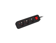 Lanberg Cable Power Strip, 3X French Outlets with Switch, Quality-Grade Copper, 3 m | PS1-03E-0300-BK