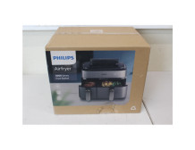SALE OUT. Philips NA555/00 Dual Basket Airfryer 5000 Series, 9 L, Stainless Steel/Black | Philips Dual Basket Airfryer | NA555/0