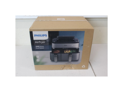 SALE OUT. Philips NA555/00 Dual Basket Airfryer 5000 Series, 9 L, Stainless Steel/Black | Philips Dual Basket Airfryer | NA555/0