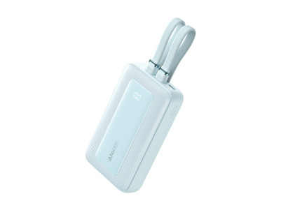Anker Power Bank with Built-In USB-C and + Lighting Cable | A1680031 | 10000 mAh | 30W Output | Blue