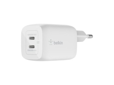 Belkin USB-C GaN PD PPS Dual Wall Charger, 65W | WCH013vfWH
