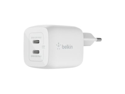 Belkin Dual USB-C GaN Wall Charger with PPS 45W | WCH011vfWH