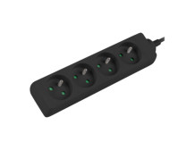 Power strip 1m 4x outlets for UPS system | PS0-04E-0100-IEC-BK | Sockets quantity 4