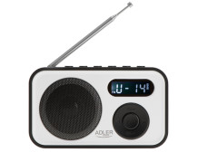 Adler | PLL AM/FM Digital Radio | AD 1906 | Alarm function | White/Black