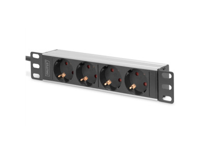 Digitus | 10 Socket Strip with Aluminum Profile, 4-way safety sockets | DN-95418