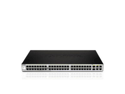 D-LINK DGS-1210-52, Gigabit Smart Switch with 48 10/100/1000Base-T ports and 4 Gigabit MiniGBIC (SFP) ports, 802.3x Flow Control