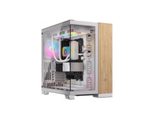 Corsair Dual Chamber PC Case | 6500X | White/Bamboo wood | Mid Tower | Power supply included No