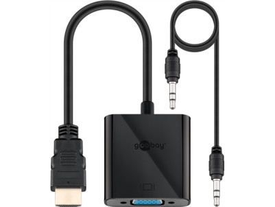 Goobay | HDMI/VGA adapter, nickel plated | 68793 | Black | HDMI male (type A) | VGA female (15-pin)