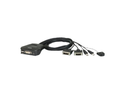 Aten 2-Port USB DVI Cable KVM Switch with Remote Port Selector | Aten | Remote Port Selector | 2-Port USB DVI Cable KVM Switch w