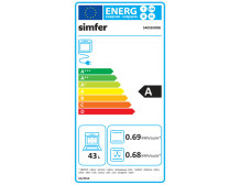 Simfer | Cooker | 5405SERBB | Hob type Gas | Oven type Electric | White | Width 50 cm | Electronic ignition | Depth 60 cm | 43 L