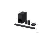 Sony | HT-S40R 5.1ch Home Cinema Soundbar with Wireless Rear Speakers | Black | No | USB port | Wi-Fi | Bluetooth | Wireless con