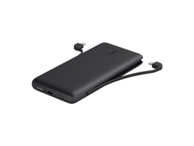 Belkin | BOOST CHARGE Plus Power Bank | 10000 mAh | Integrated LTG and USB-C cables | Black