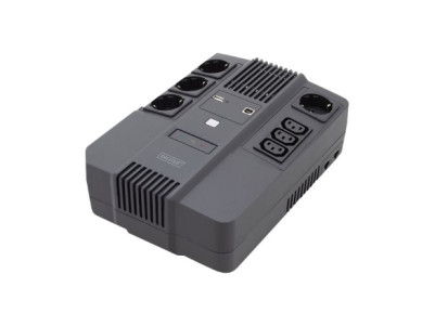 Digitus | All-in-One UPS | All-in-One UPS, 600VA/360W, LED 12V/7Ah x1, 4x CEE 7/7,3x IEC C13, USB, RJ45 | 600 VA | 360 W