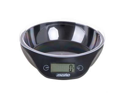Mesko | Kitchen scale with a bowl | MS 3164 | Maximum weight (capacity) 5 kg | Graduation 1 g | Display type LCD | Black