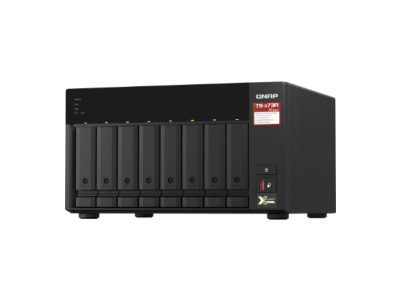 QNAP | 8-Bay QTS and QuTS hero NAS | TS-873A-8G | Up to 8 HDD/SSD Hot-Swap | AMD Ryzen | Ryzen V1500B Quad-Core | Processor freq