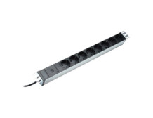 Aluminum outlet strip with pre-fuse | DN-95410 | Sockets quantity 8