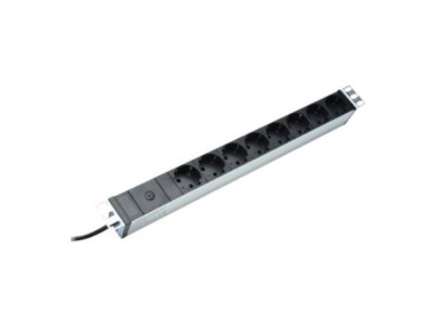 Aluminum outlet strip with pre-fuse | DN-95410 | Sockets quantity 8