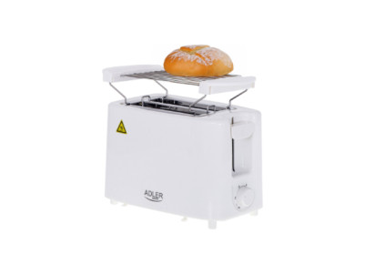 Adler | Toaster | AD 3223 | Power 750 W | Number of slots 2 | Housing material Plastic | White