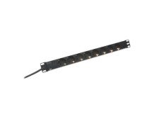 Aluminum outlet strip with 8 safety outlets | DN-95401 | Sockets quantity 8
