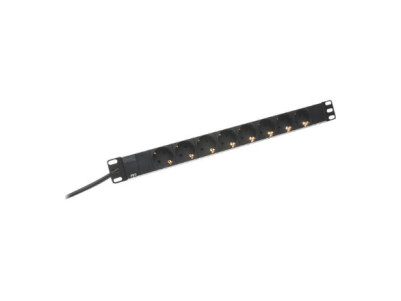 Aluminum outlet strip with 8 safety outlets | DN-95401 | Sockets quantity 8