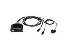 Aten US3312 2-Port USB-C 4K DisplayPort KVM Switch with Remote Port Selector | Aten | 2-Port USB-C 4K DisplayPort KVM Switch wit