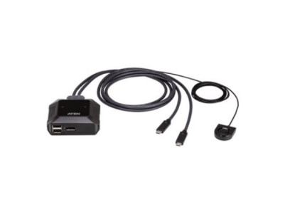 Aten US3312 2-Port USB-C 4K DisplayPort KVM Switch with Remote Port Selector | Aten | 2-Port USB-C 4K DisplayPort KVM Switch wit