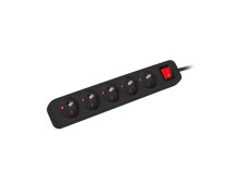 Lanberg Cable Power Strip 3M 5X French Outlets with Switch, Quality-Grade Copper | PS1-05E-0300-BK