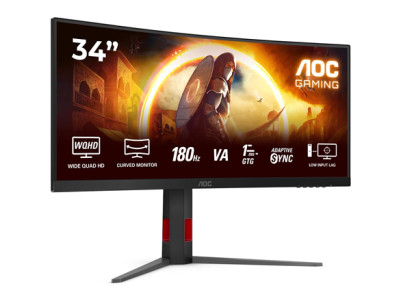 AOC CU34G4 | 34 " | Fast VA | UWQHD | 21:9 | 180 Hz | 1 ms | 3440 x 1440 pixels | 300 cd/m | HDMI ports quantity 2 | Black