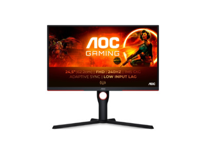 AOC | Monitor | 25G3ZM/BK | 24.5 " | VA | FHD | 16:9 | 240 Hz | 1 ms | 1920 x 1080 | 300 cd/m | HDMI ports quantity 2 | Black/Re