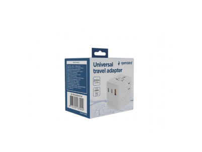 Gembird TPA-1A2C20-01-W Universal travel power adapter, 20 W, white | Gembird